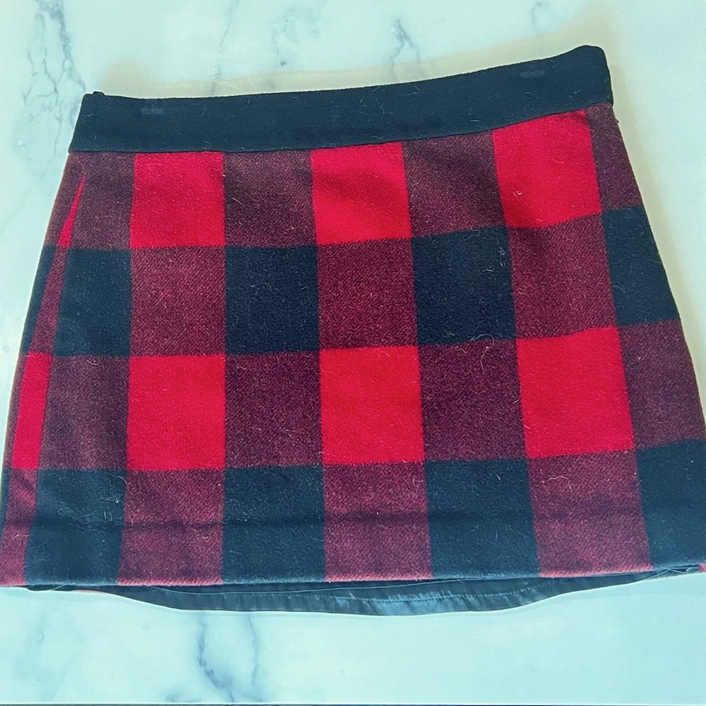J. Crew Buffalo Print Wool Skirt